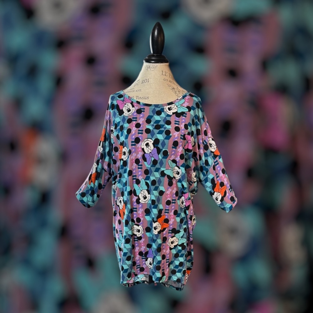 LuLaRoe Disney Irma – Minnie Mouse Retro Geometric Print